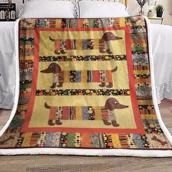 Dachshund Fleece Blanket Sherpa Blanket