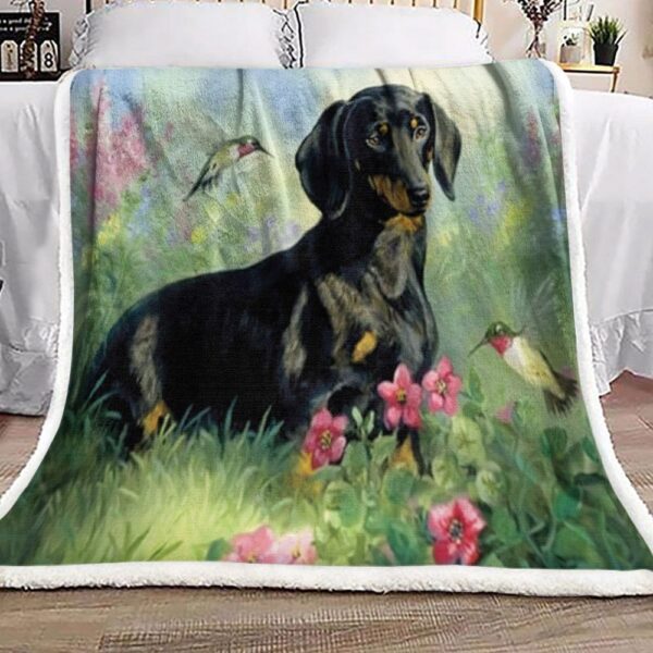 Dachshund Fleece Blanket Sherpa Blanket