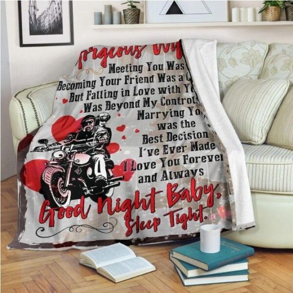 Motor To My Wife Fleece Blanket Sherpa Blanket