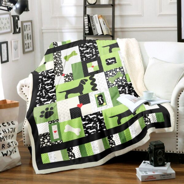 Dachshund Fleece Blanket Sherpa Blanket