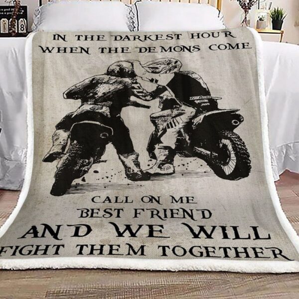 Motorbike Fleece Blanket Sherpa Blanket