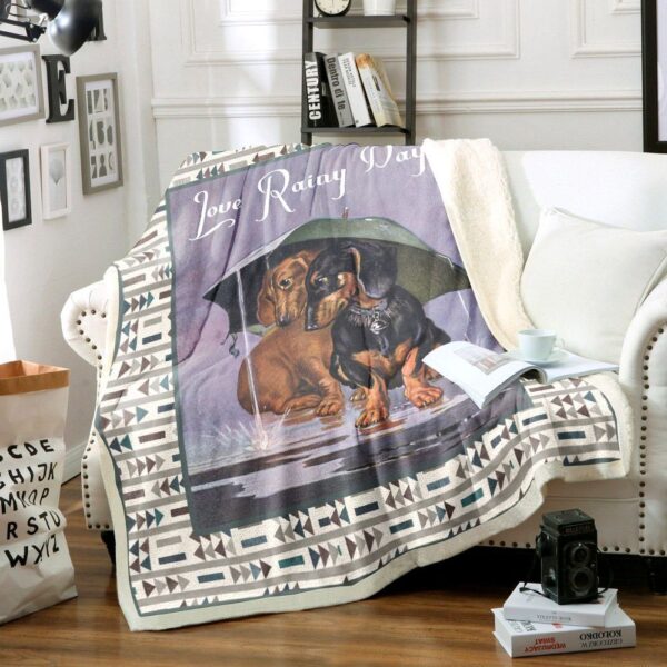 Dachshund Fleece Blanket Sherpa Blanket