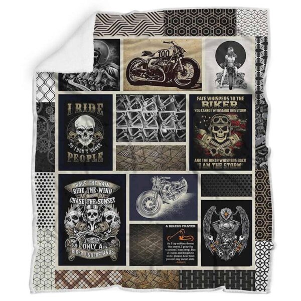 Motorcycles Fleece Blanket Sherpa Blanket