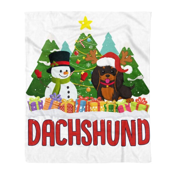 Dachshund Snowman Christmas Fleece Blanket Sherpa Blanket