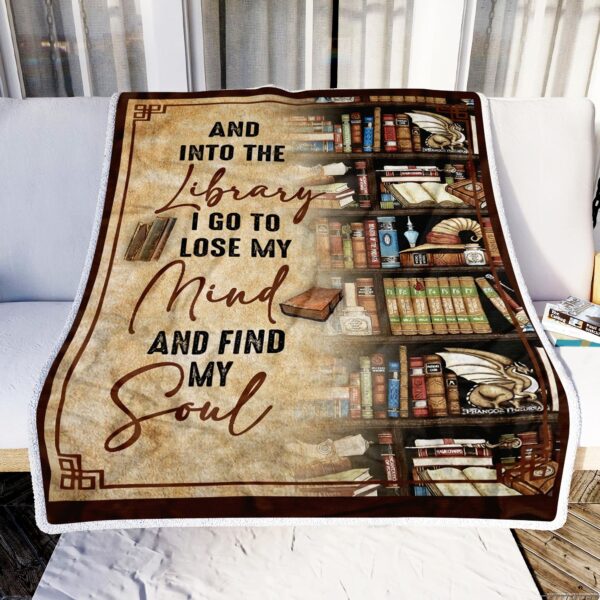Book Into The Library Fleece Blanket Sherpa Blanket