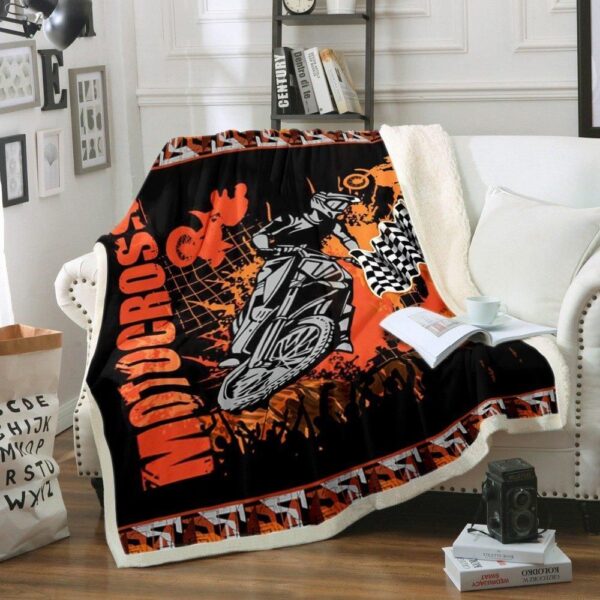 Motorcross Fleece Blanket Sherpa Blanket