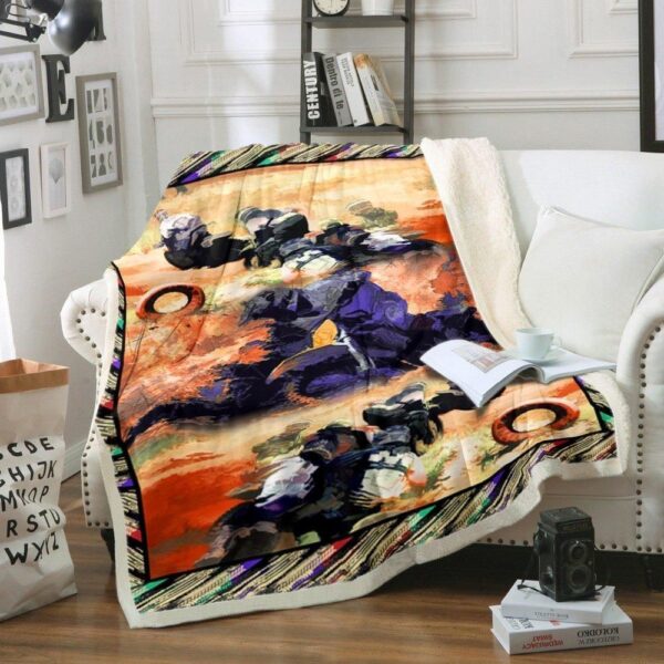 Motorcross Fleece Blanket Sherpa Blanket