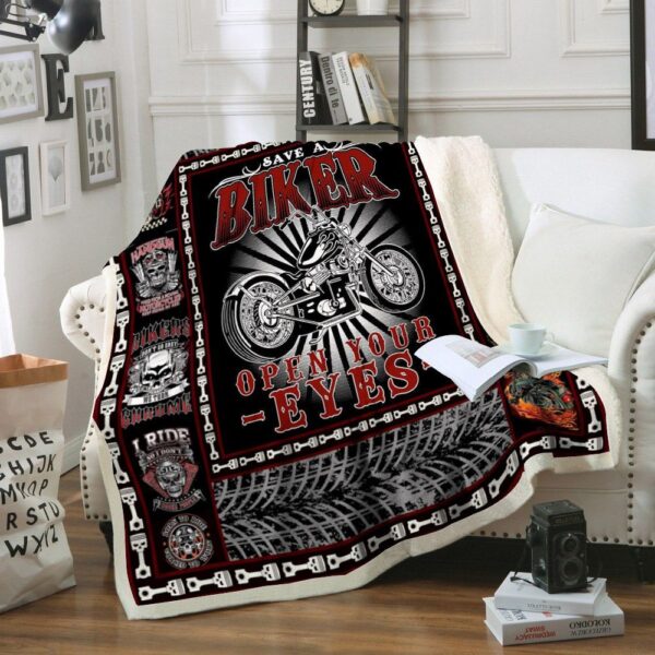 Motorcycle Fleece Blanket Sherpa Blanket