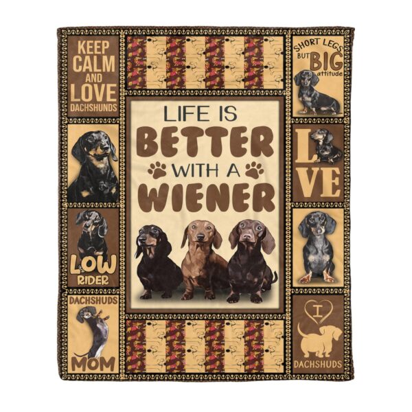 Dachshund Fleece Blanket Sherpa Blanket