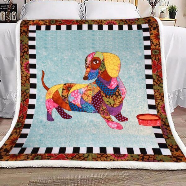Dachshund Fleece Blanket Sherpa Blanket