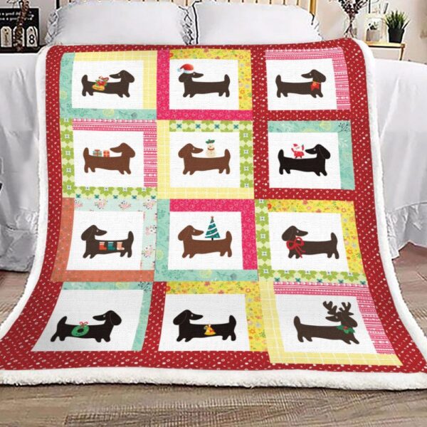 Dachshund Fleece Blanket Sherpa Blanket