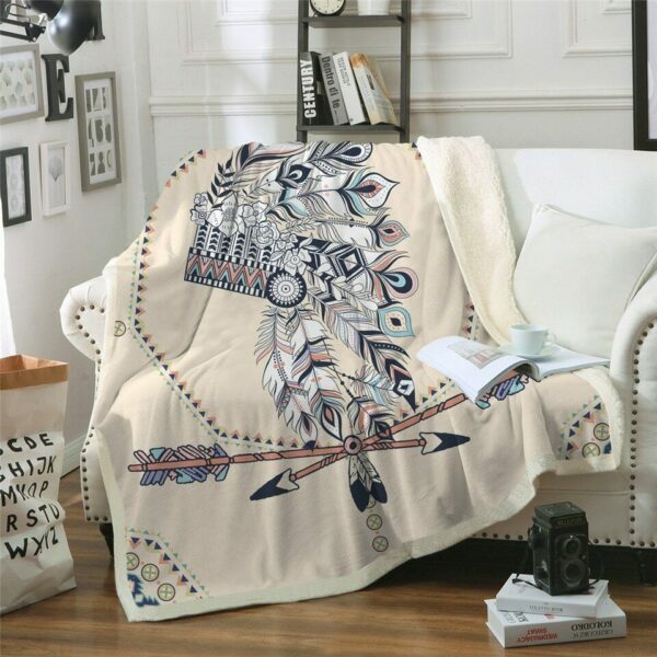 Native America Fleece Blanket Sherpa Blanket