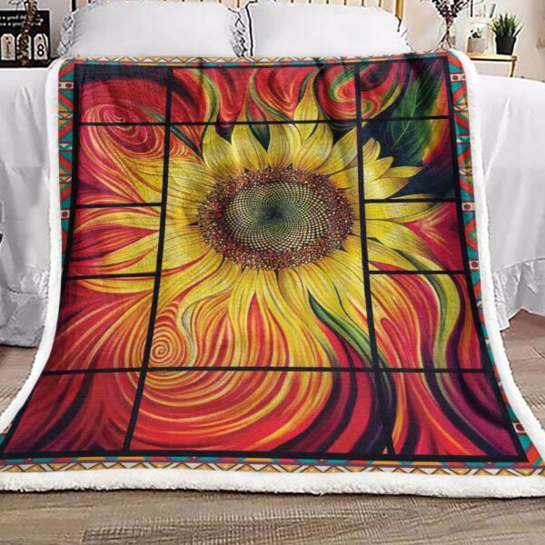 Native Sunflower Fleece Blanket Sherpa Blanket