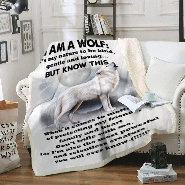 I Am A Wolf Fleece Blanket Sherpa Blanket