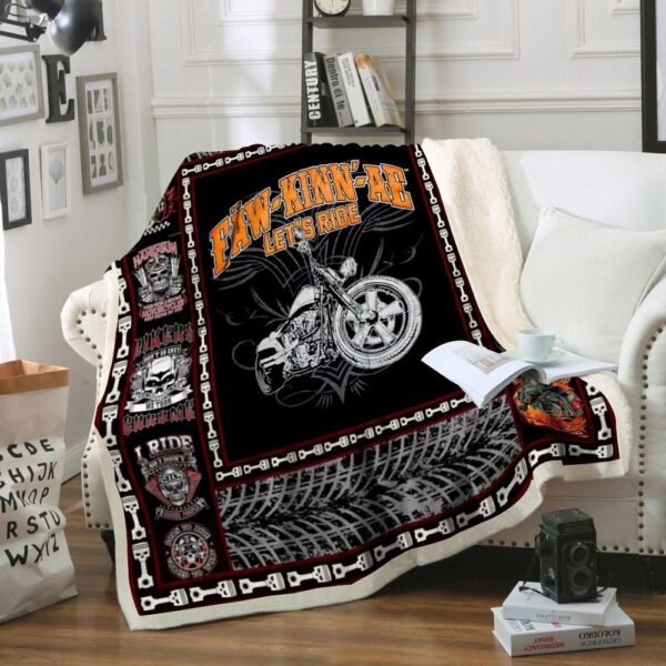 Motorcycle Fleece Blanket Sherpa Blanket