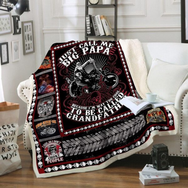 Motorcycle Fleece Blanket Sherpa Blanket