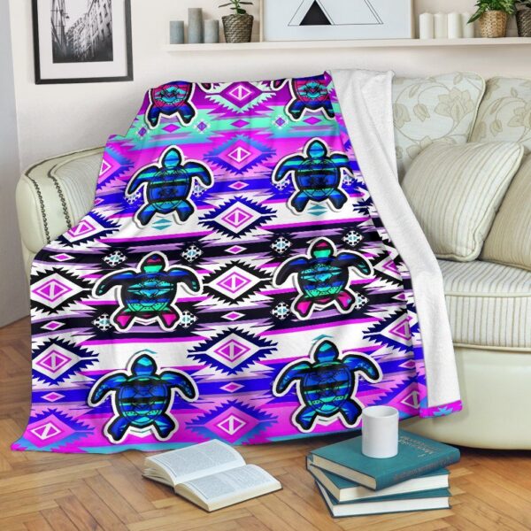 Native American Turtle Fleece Blanket Sherpa Blanket