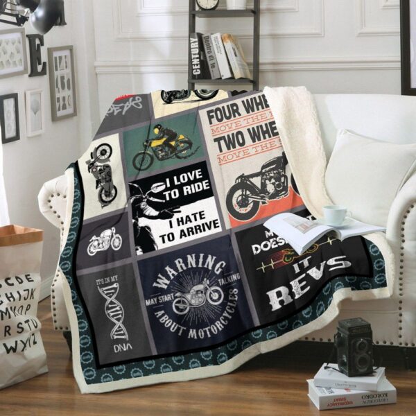 Motorcycle Fleece Blanket Sherpa Blanket