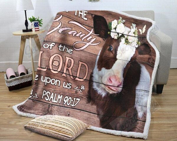 Cow Let The Beauty Of The Lord Be Upon Us Fleece Blanket Sherpa Blanket