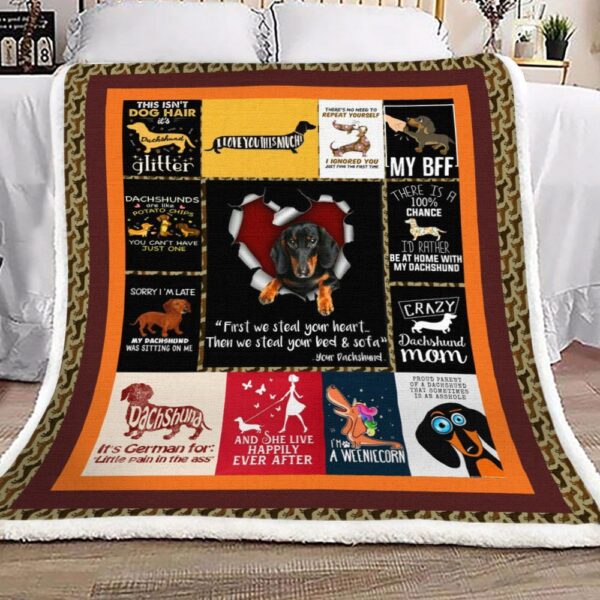 Dachshund Fleece Blanket Sherpa Blanket