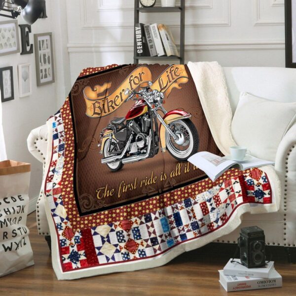 Motorcycle Fleece Blanket Sherpa Blanket