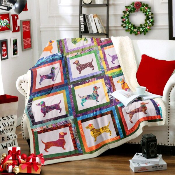Dachshund Fleece Blanket Sherpa Blanket