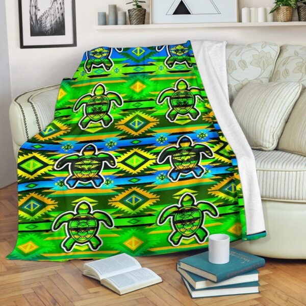 Native American Turtle Fleece Blanket Sherpa Blanket