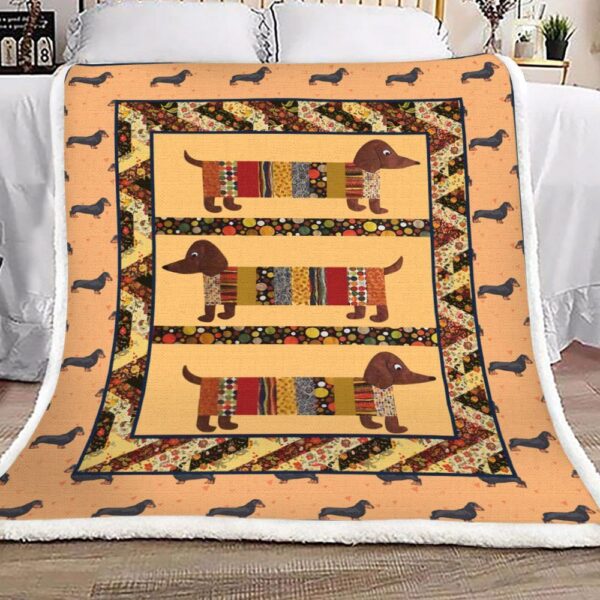 Dachshund Fleece Blanket Sherpa Blanket