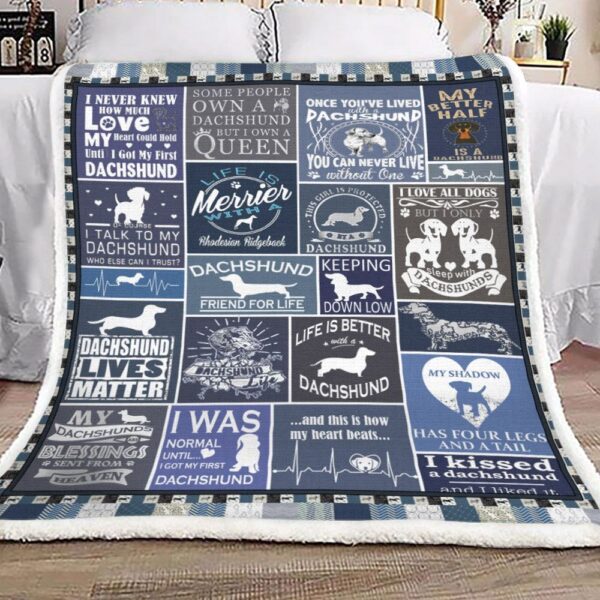 Dachshund Fleece Blanket Sherpa Blanket