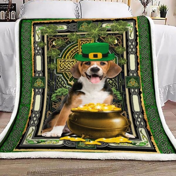 St Patrick Beagle Fleece Blanket Sherpa Blanket