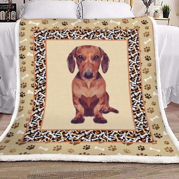 Dachshund Fleece Blanket Sherpa Blanket