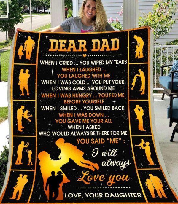 Dear Dad I Will Always Love You Fleece Blanket Sherpa Blanket