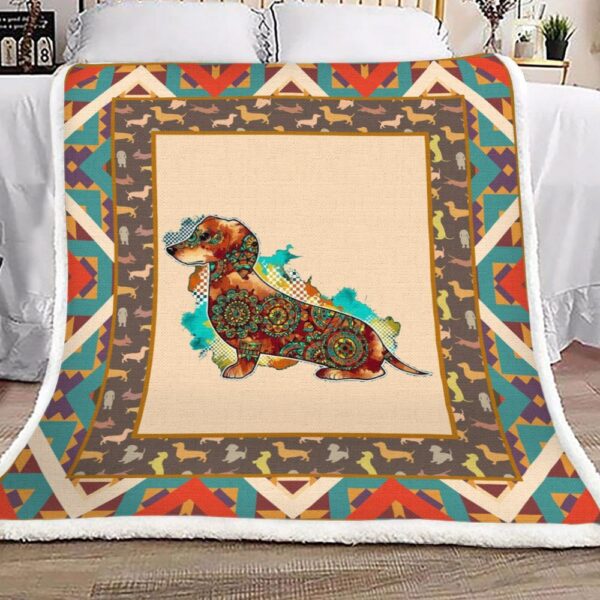 Dachshund Fleece Blanket Sherpa Blanket