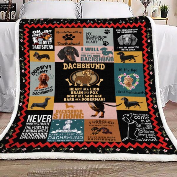 Dachshund Fleece Blanket Sherpa Blanket