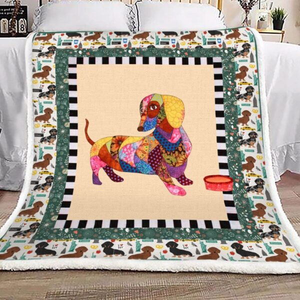 Dachshund Fleece Blanket Sherpa Blanket