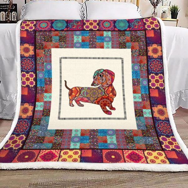 Dachshund Fleece Blanket Sherpa Blanket