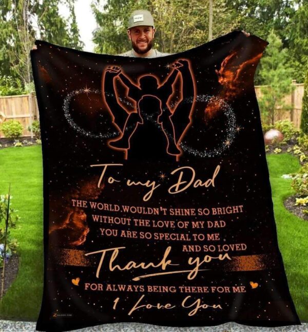 To My Dad Thank You Fleece Blanket Sherpa Blanket
