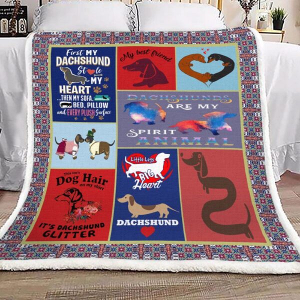 Dachshund Fleece Blanket Sherpa Blanket