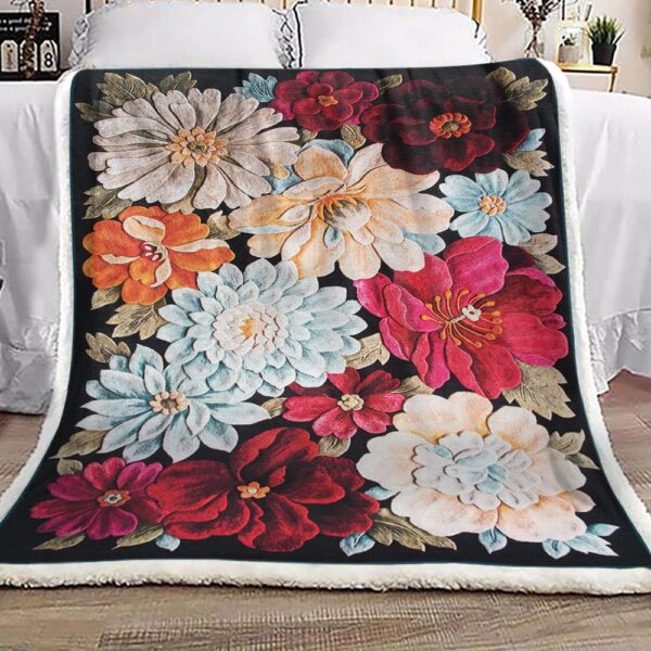 Flower Fleece Blanket Sherpa Blanket
