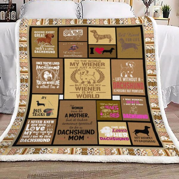 Dachshund Fleece Blanket Sherpa Blanket