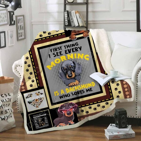 Dachshund Fleece Blanket Sherpa Blanket