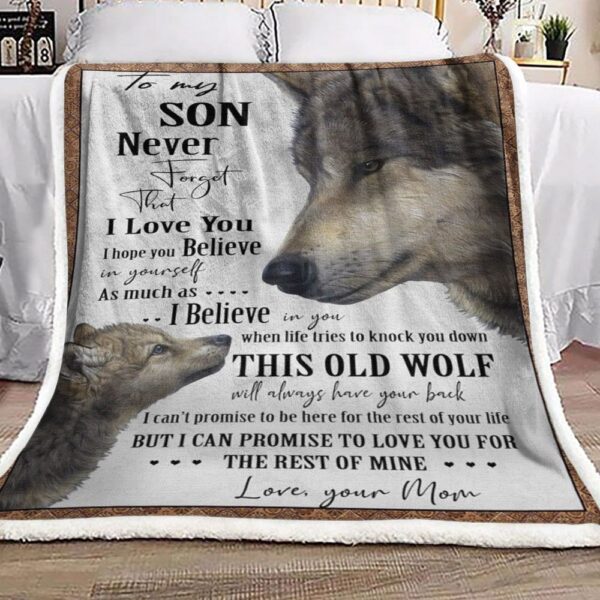 Son And Mom Wolf Fleece Blanket Sherpa Blanket