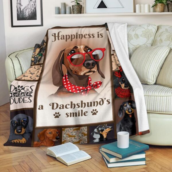 Dachshund Fleece Blanket Sherpa Blanket