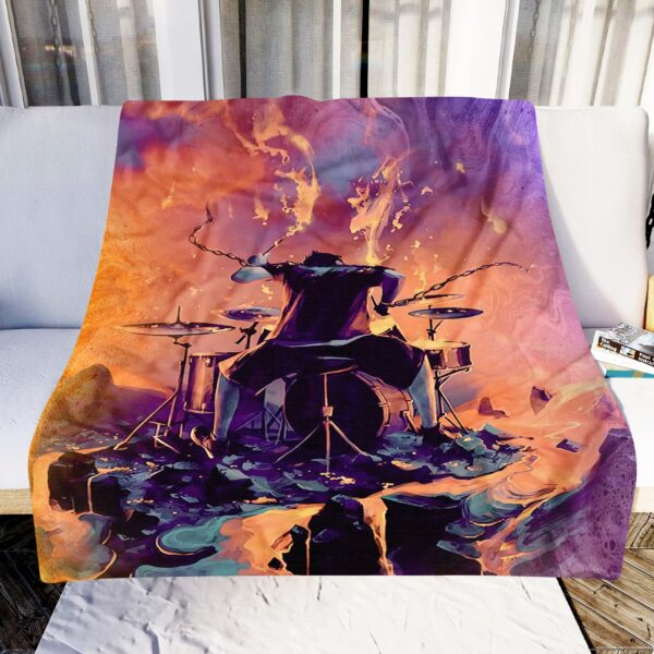 Marble Drummer Majestic Fleece Blanket Sherpa Blanket