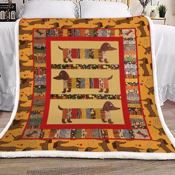 Dachshund Fleece Blanket Sherpa Blanket