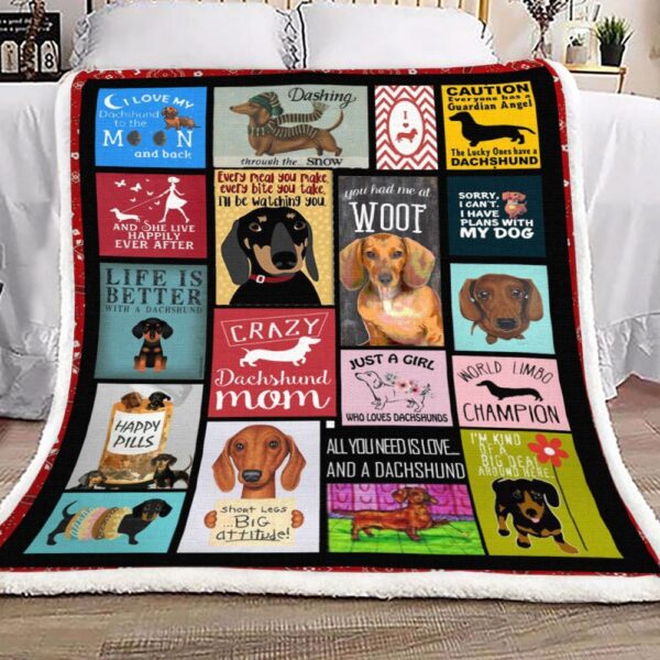 Dachshund Fleece Blanket Sherpa Blanket