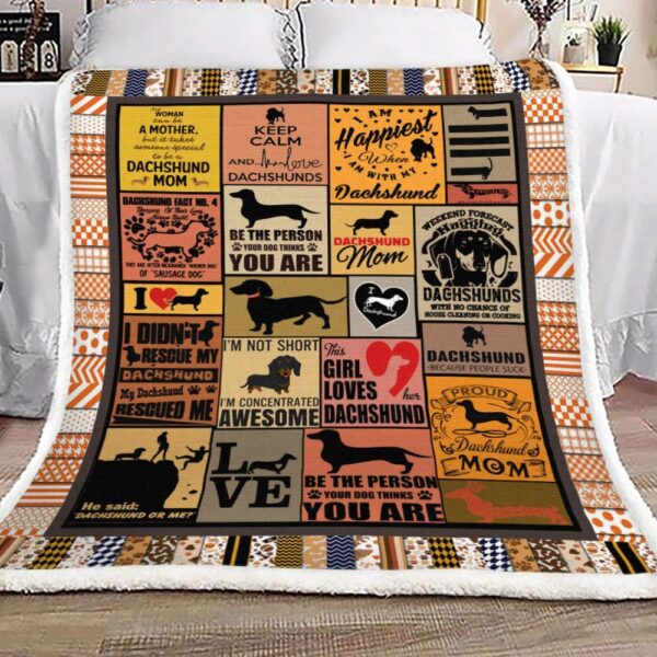 Dachshund Fleece Blanket Sherpa Blanket