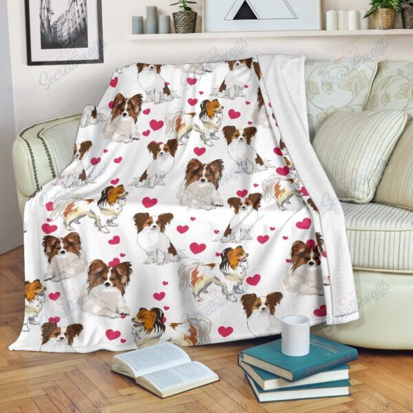Papillon Fleece Blanket Sherpa Blanket