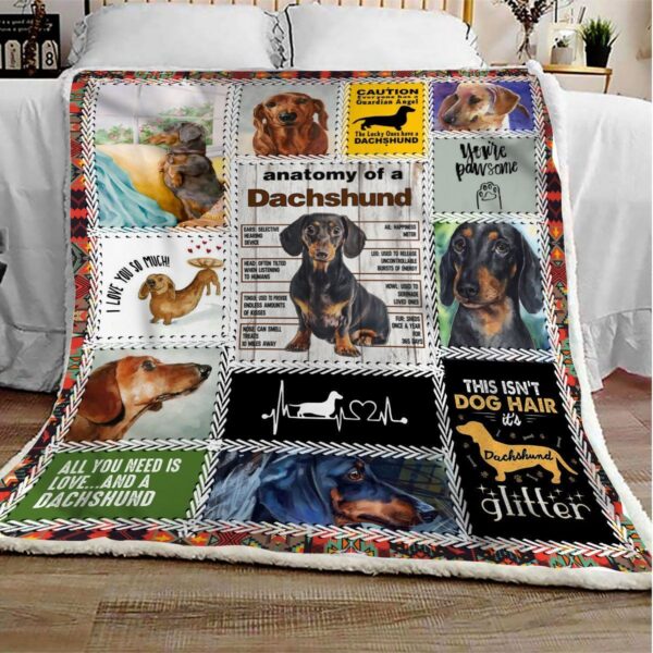 Dachshund Fleece Blanket Sherpa Blanket