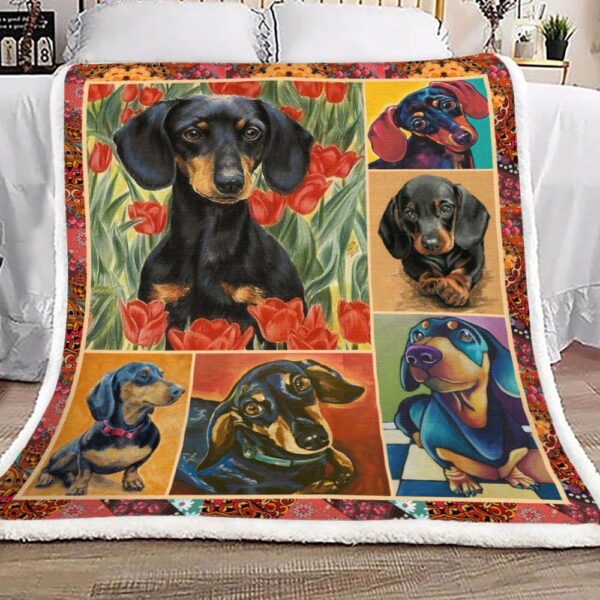 Dachshund Fleece Blanket Sherpa Blanket